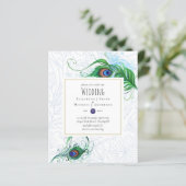 エキゾチックな孔雀の羽の結婚式の招待予算 (スタンド正面)