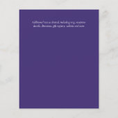 エキゾチックな孔雀の羽の結婚式の招待予算 (裏面)