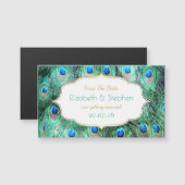 エキゾチックな孔雀の羽フレーム日付を保存 (正面/裏面)