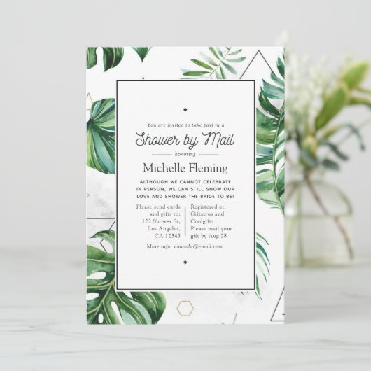 エキゾチックな幾何学的な森のシャワーbyメール 招待状 (スタンド正面)
