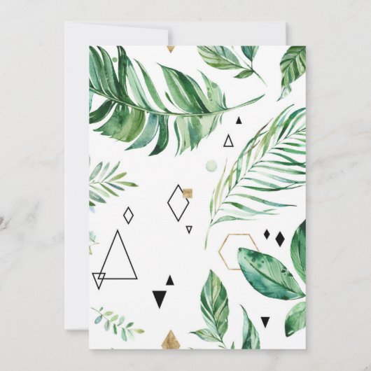 エキゾチックな幾何学的な森のシャワーbyメール 招待状 (裏面)