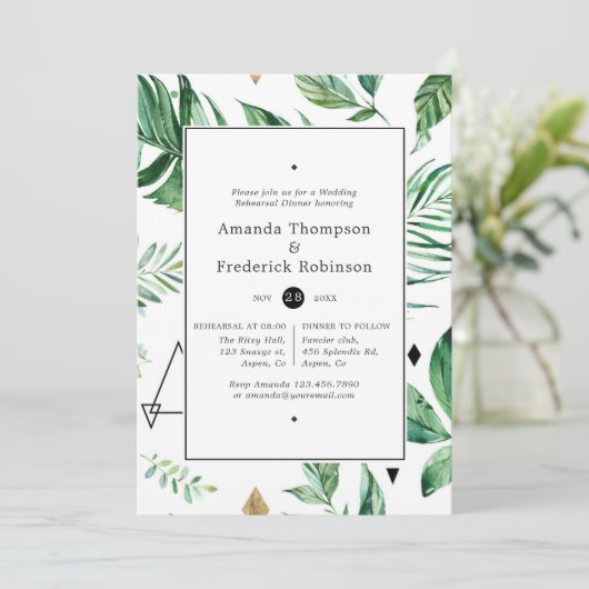 エキゾチックな幾何結婚森のリハーサルディナー 招待状 (スタンド正面)