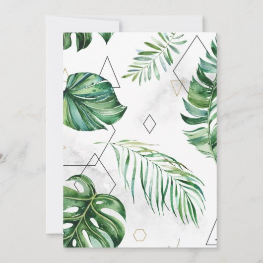 エキゾチックな幾何結婚森のリハーサルディナー 招待状 (裏面)