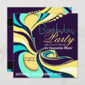 エキゾチックな抽象芸術アートパーティの招待状 招待状 (正面/裏面)