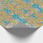 エキゾチックな抽象芸術アートルックスインディアンブルーと金ゴールド ラッピングペーパー (角)