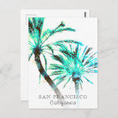 *~*エキゾチックな旅行AP25抽象芸術パームツリーアート ポストカード (正面/裏面)