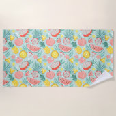 エキゾチックな果実と花 ビーチタオル (正面)