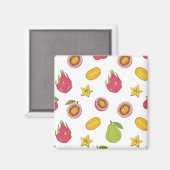 エキゾチックな果実のパターン – トロピカルパラダイスミックス マグネット (正面/裏面)