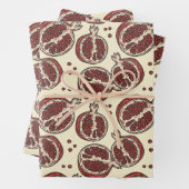 エキゾチックな果実の夏の赤いザクロのパターン ラッピングペーパーシート (インサイチュ)