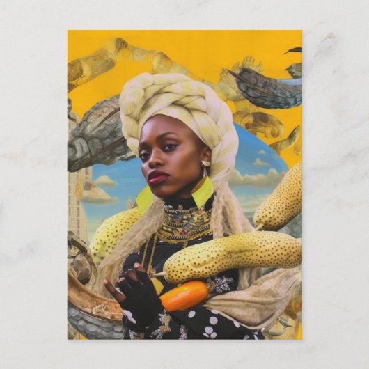 エキゾチックな果実を持つ人 ポストカード (正面)