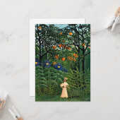 エキゾチックな森の中の女性歩く カード (正面/裏面インサイチュ)