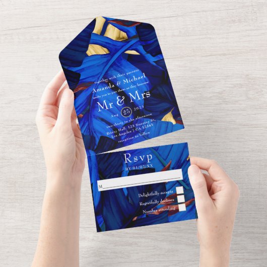 エキゾチックな森 オールインワン招待状 (貼ってはがせる)