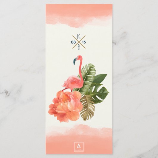 エキゾチックな楽園の珊瑚の水彩画 メニュー (裏面)