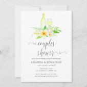 エキゾチックな水の色のカップルのシャワーワインのテイスティング 招待状 (正面)