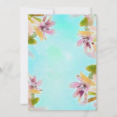 エキゾチックな水の色の多肉性ブライダルシャワー 招待状 (裏面)