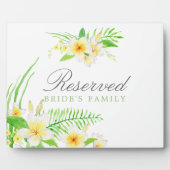 エキゾチックな水の色フランギ結婚パニの予約サイン フォトプラーク (正面)