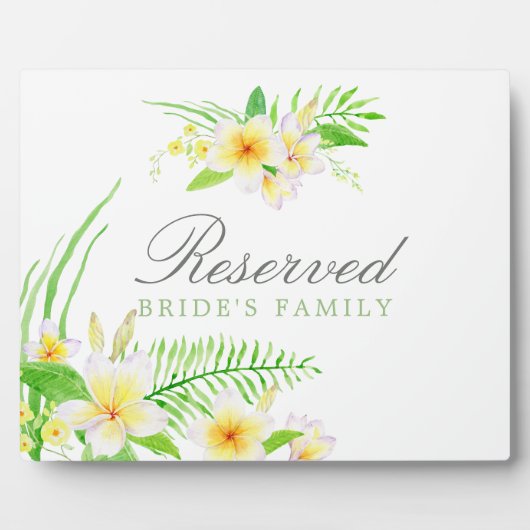 エキゾチックな水の色フランギ結婚パニの予約サイン フォトプラーク (正面)