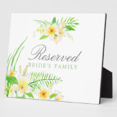 エキゾチックな水の色フランギ結婚パニの予約サイン フォトプラーク (側面)