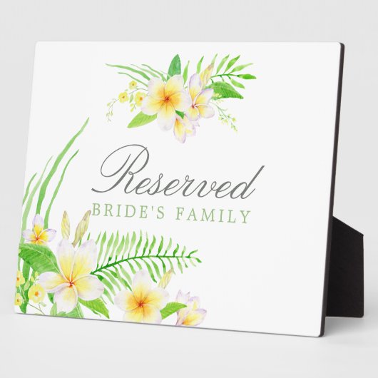 エキゾチックな水の色フランギ結婚パニの予約サイン フォトプラーク (側面)