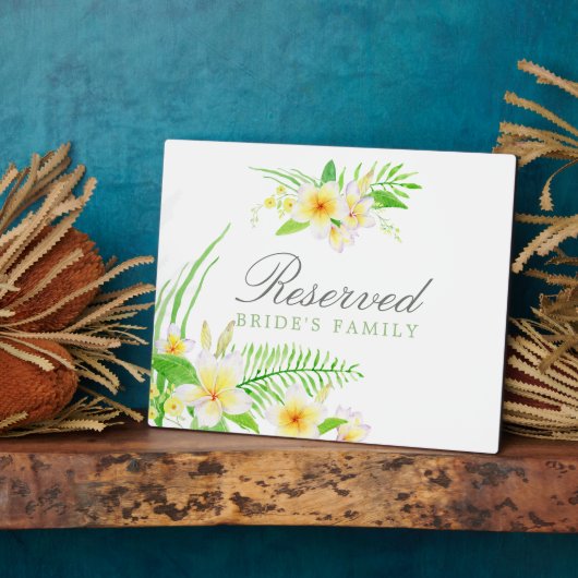 エキゾチックな水の色フランギ結婚パニの予約サイン フォトプラーク (側面)