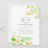 エキゾチックな水の色フランジパニフローラsipと参照 招待状 (正面)
