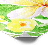 エキゾチックな水の色フランジパニブライダルシャワーへようこそ ポスター (角)