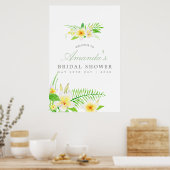 エキゾチックな水の色フランジパニブライダルシャワーへようこそ ポスター (キッチン)