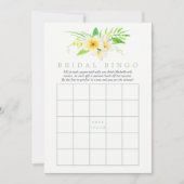 エキゾチックな水の色フランジパニブライダルシャワービンゴ 招待状 (正面)