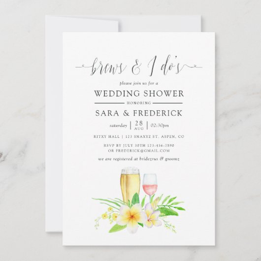 エキゾチックな水の色フランジパニ私が行う前にブル 招待状 (正面)