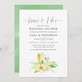 エキゾチックな水の色フランジパニ私が行う前にブル 招待状 (正面/裏面)