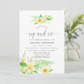 エキゾチックな水の色フランジパニsipと参照 招待状 (スタンド正面)