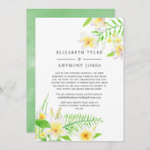 エキゾチックな水彩画のフランジーパニーがゲストリストを縮小 お知らせカード 案内状 (正面/裏面)