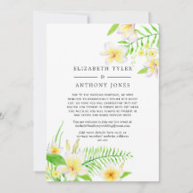 エキゾチックな水彩画のフランジーパニーがゲストリストを縮小 お知らせカード