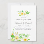 エキゾチックな水彩画のフランジーパニー ウェディングシャワーの招待 招待状 (正面)