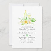 エキゾチックな水彩画のリハーサルディナーとワイン試飲 招待状 (正面)