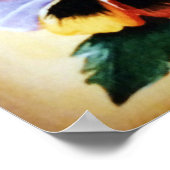 エキゾチックな水数々の色のパンジー ポスター (角)