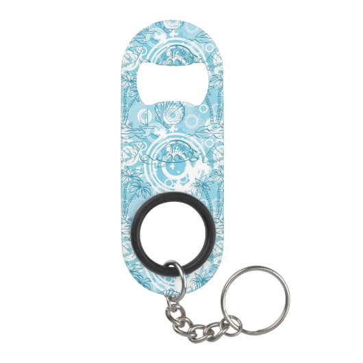 エキゾチックな海パターン キーホルダー栓抜き (裏面)