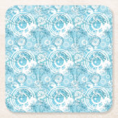 エキゾチックな海パターン スクエアペーパーコースター (正面)