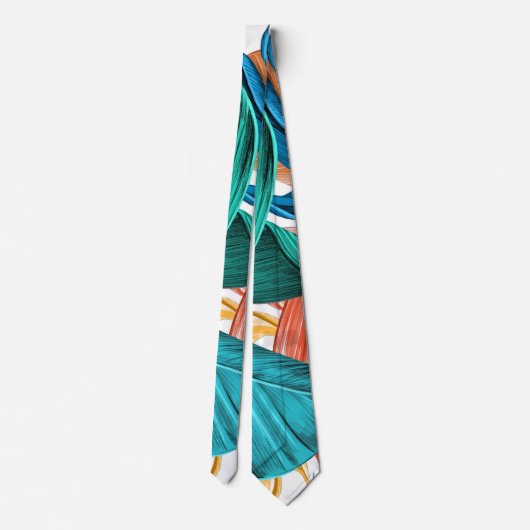 エキゾチックな熱帯のパーム模様 ネクタイ (裏面)