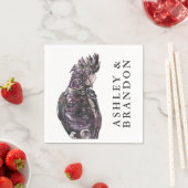 エキゾチックな熱帯の紫色のオウムの名前 スタンダードカクテルナプキン (インサイチュ)