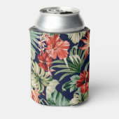 エキゾチックな熱帯の花のアートワーク。 缶クーラー (缶裏面)