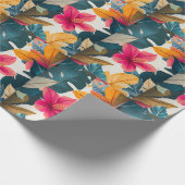 エキゾチックな熱帯の花離れと ラッピングペーパー (角)