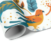 エキゾチックな熱帯の鳥や葉のパターン ラッピングペーパー (ロールコーナー)