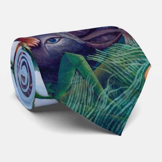 エキゾチックな熱帯ジャングルでバッファローを攻撃するタイガー ネクタイ (ロール)