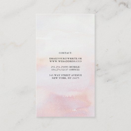 エキゾチックな熱帯ジャングルの花とパーム葉の 名刺 (裏面)