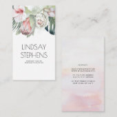 エキゾチックな熱帯ジャングルの花とパーム葉の 名刺 (正面/裏面)