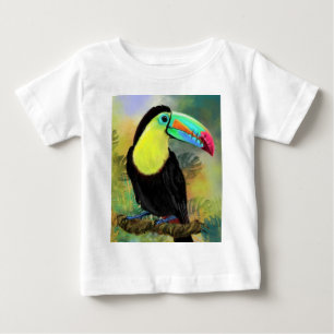エキゾチックな熱帯トコ·トゥカン·バ絵画ード-ミグン ベビーTシャツ