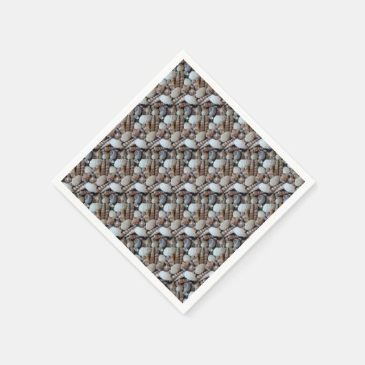 エキゾチックな熱帯夏の貝殻写真 スタンダードカクテルナプキン (角)