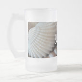 エキゾチックな熱帯夏の貝殻写真 フロストグラスビールジョッキ (左)