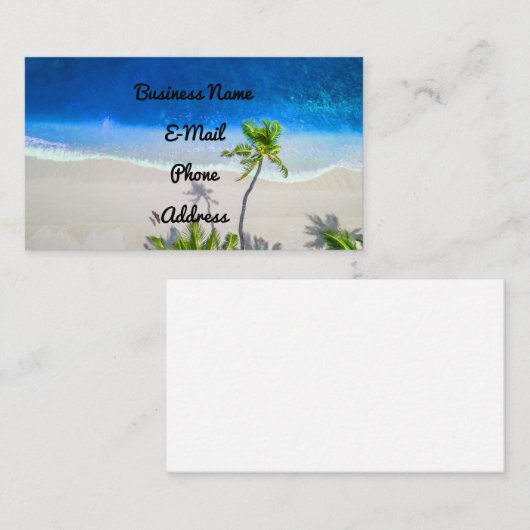 エキゾチックな熱帯島のビーチのやし 名刺 (正面/裏面)